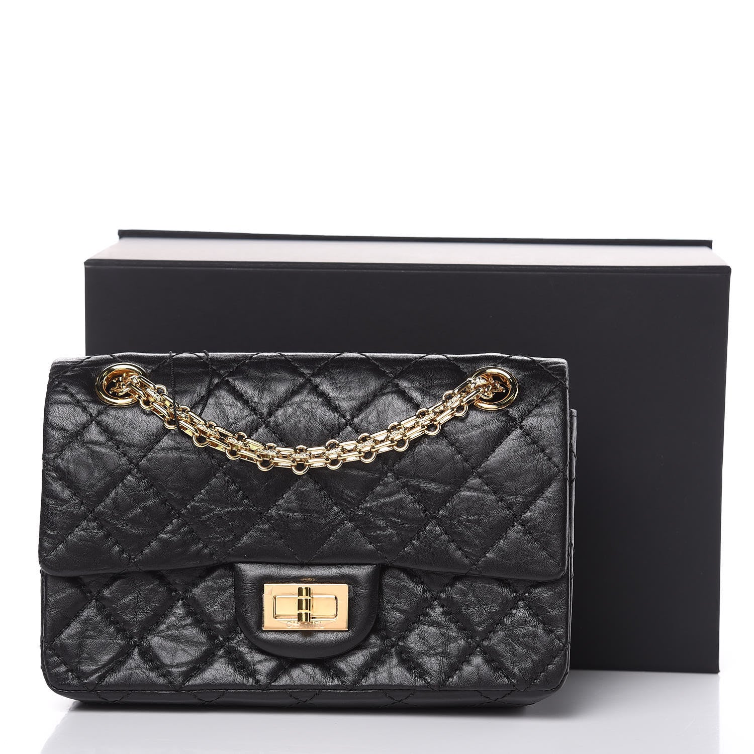 Chanel Aged Calfskin Quilted 2.55 Reissue Mini Flap Black 10 of 10