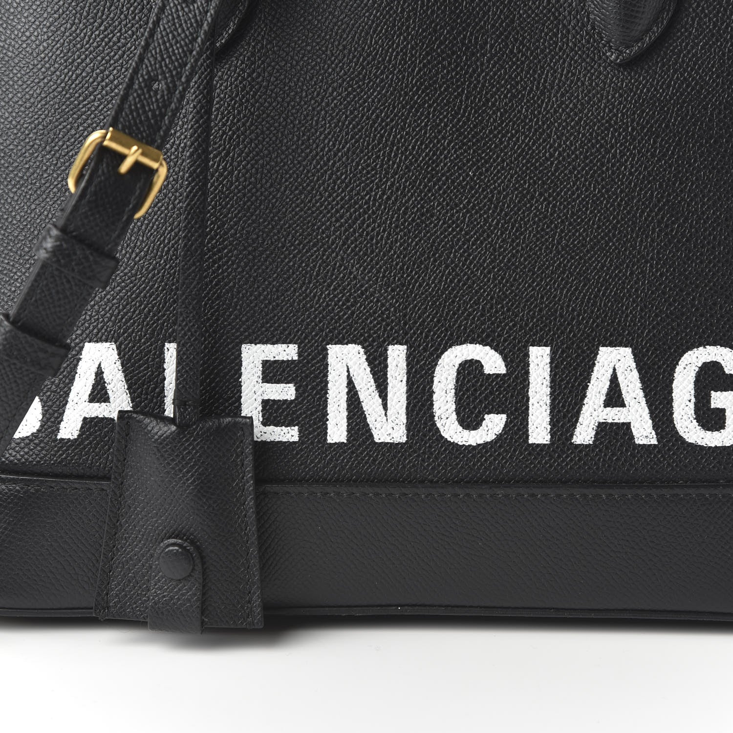 Balenciaga Signature Grained Calfskin Logo S Ville Top Handle Bag Black White 9 of 9