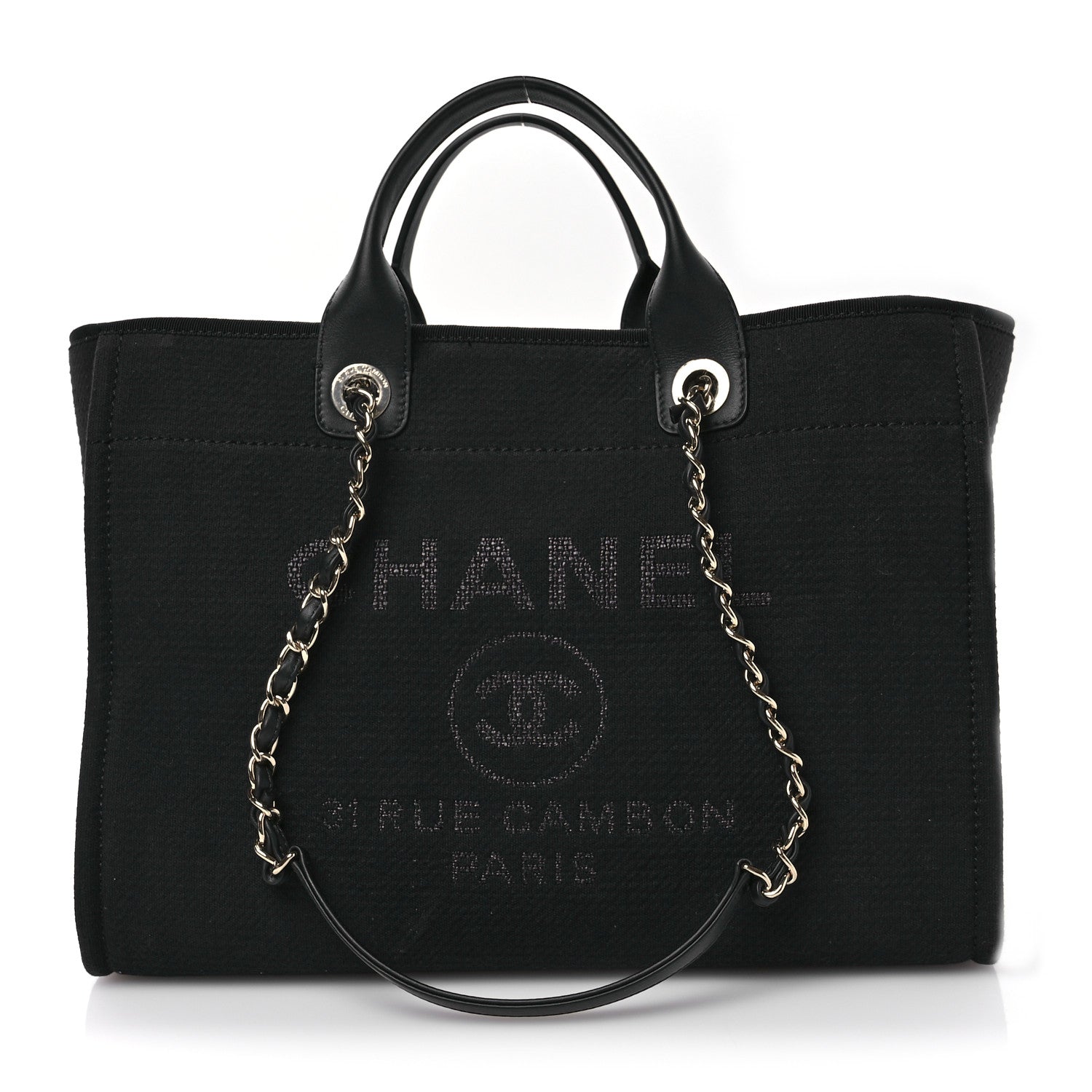 Chanel Mixed Fibers Medium Deauville Tote Black 1 of 12