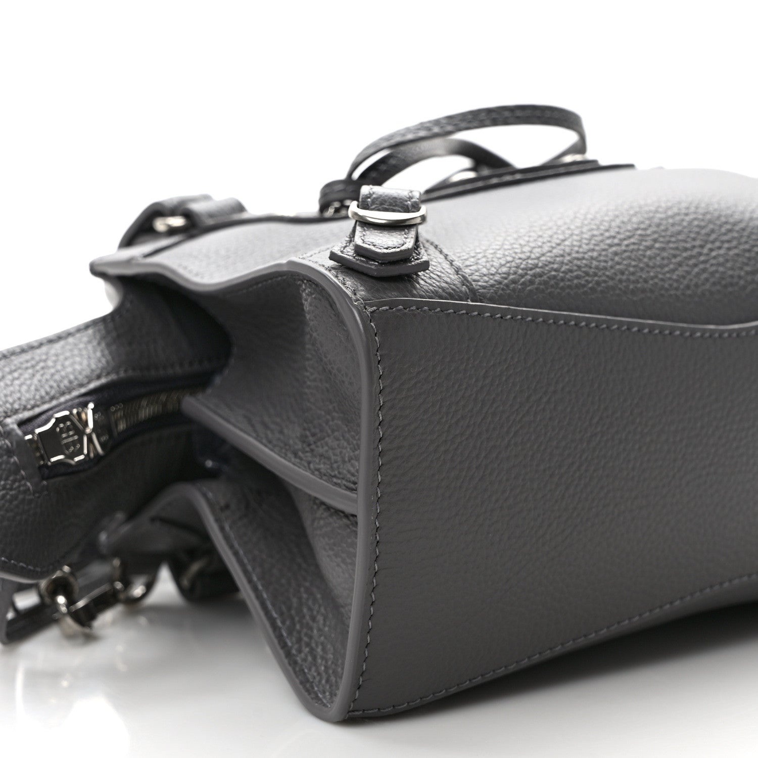 Balenciaga Grained Calfskin Neo Classic Silver Hardware Mini City Dark Grey 8 of 11