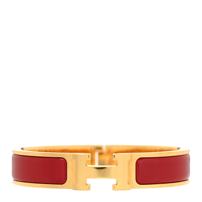 Hermes Enamel Narrow Clic Clac H Bracelet PM Rouge Vif 1 of 5