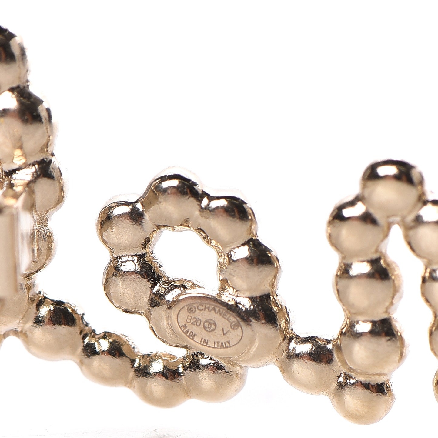 Metal Glass Swirling Pearls Hair Clip Gold