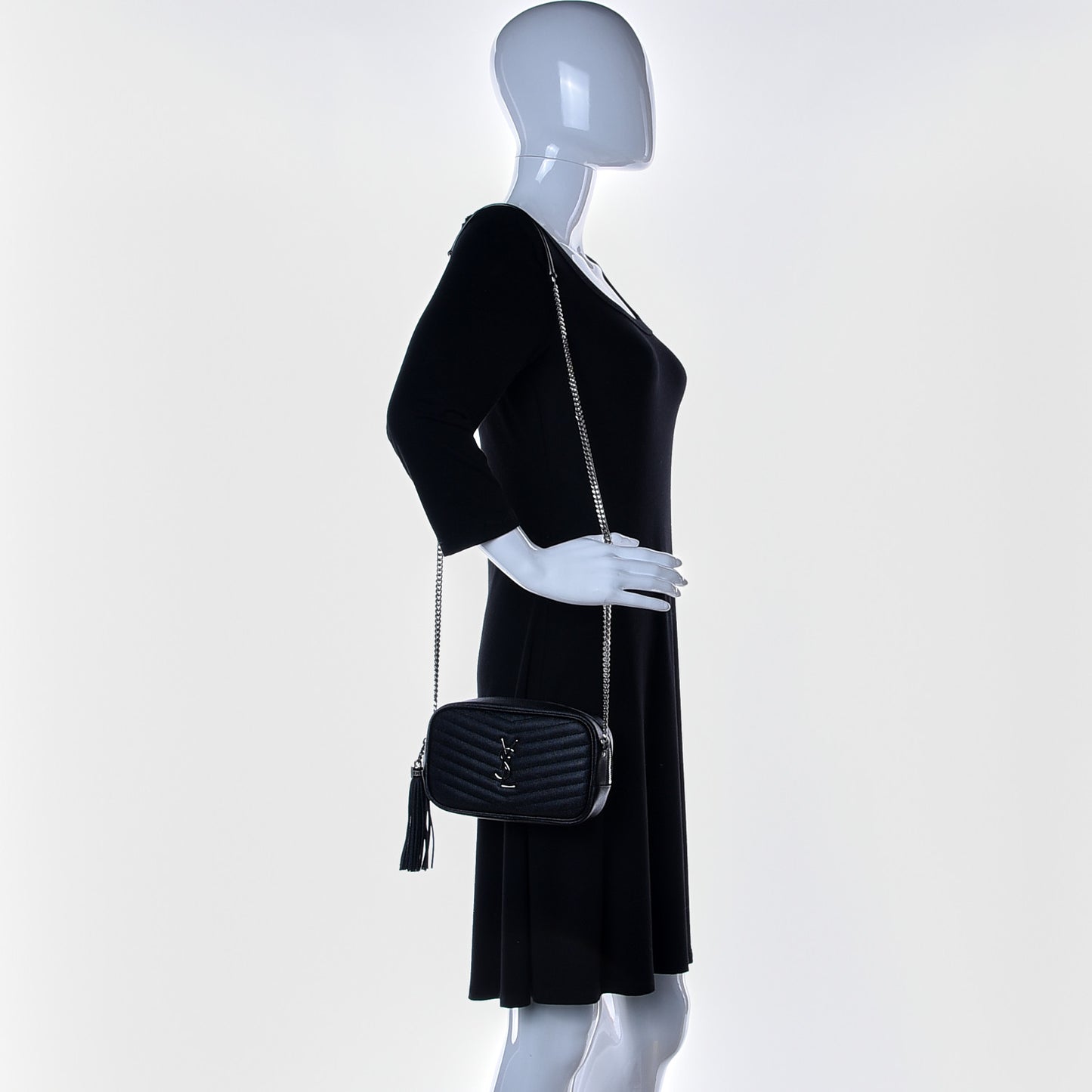 Grain De Poudre Matelasse Monogram Mini Lou Camera Bag Black