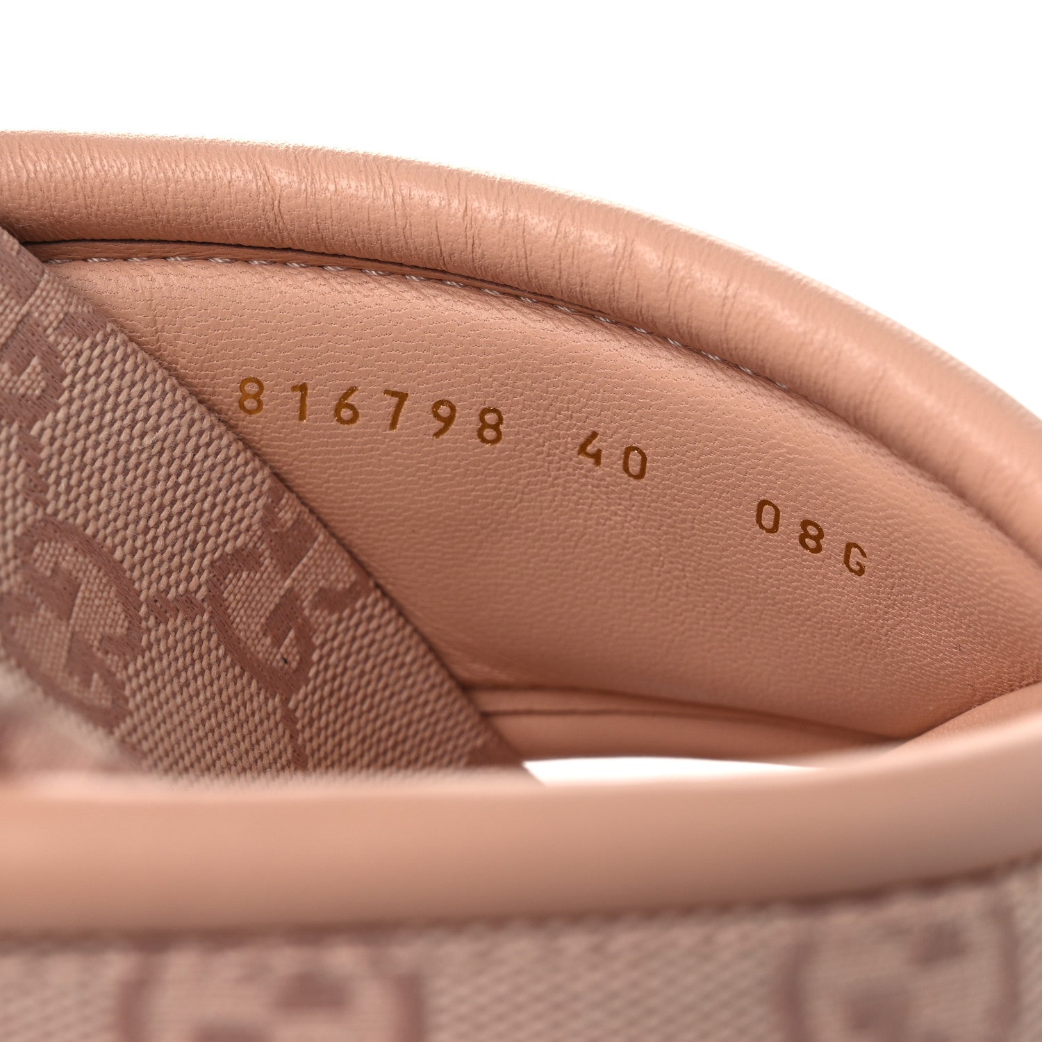 Gucci Monogram GG Calfskin Angelina Platform 55mm Slide Sandals 37 Light Pink 40 Light Pink 10 of 11