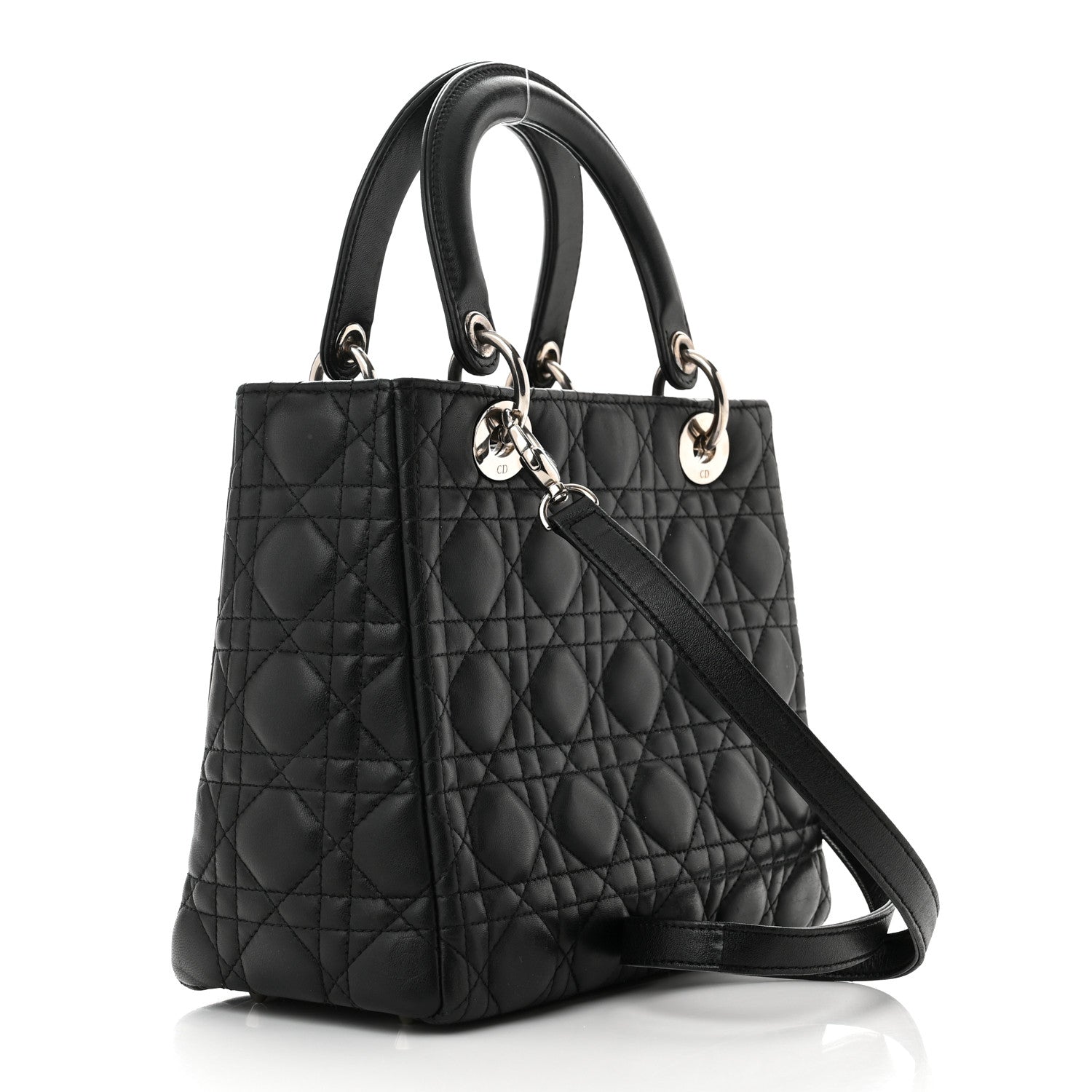 Christian Dior Lambskin Cannage Medium Lady Dior Black 3 of 10