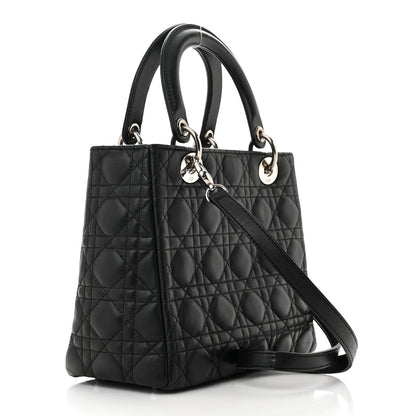 Christian Dior Lambskin Cannage Medium Lady Dior Black 3 of 10