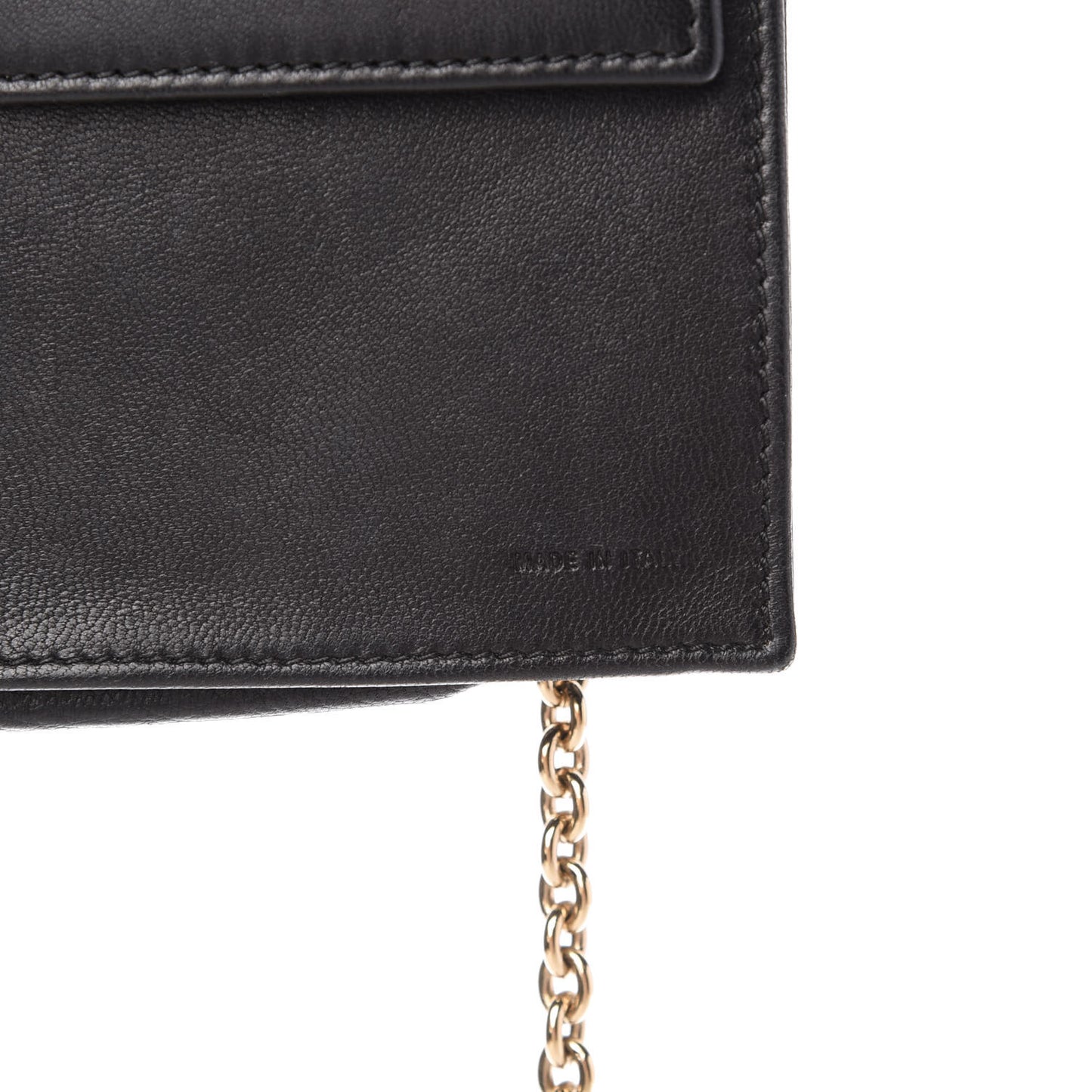 Nappa Logo Embossed Long Wallet On Chain Black