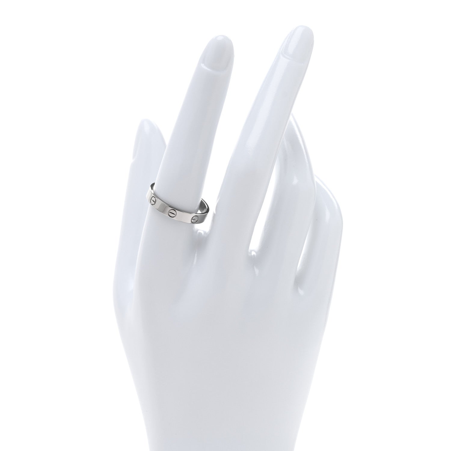 Cartier 18K White Gold 3.5mm LOVE Wedding Band Ring 59 8.75 2 of 4