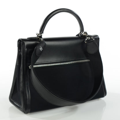 Hermes Box Toile Lakis Kelly 32 Black 3 of 19