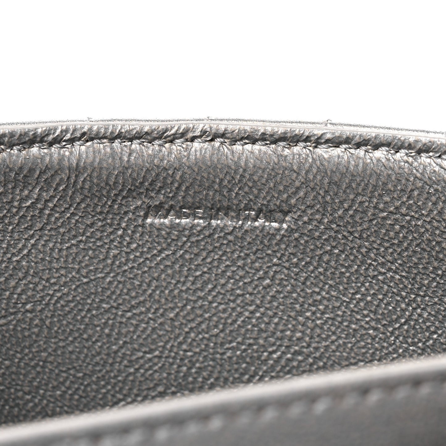 Laminated Calfskin Quilted Medium C Bag Silver