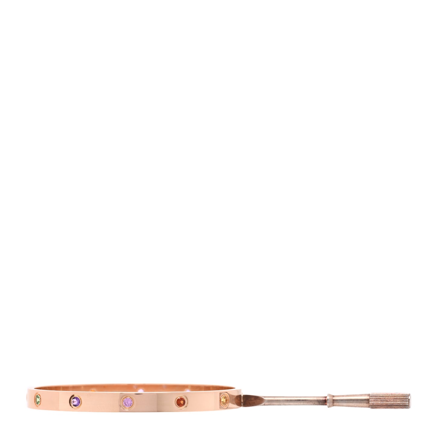 18K Pink Gold Sapphire Garnet Amethyst LOVE Bracelet 19
