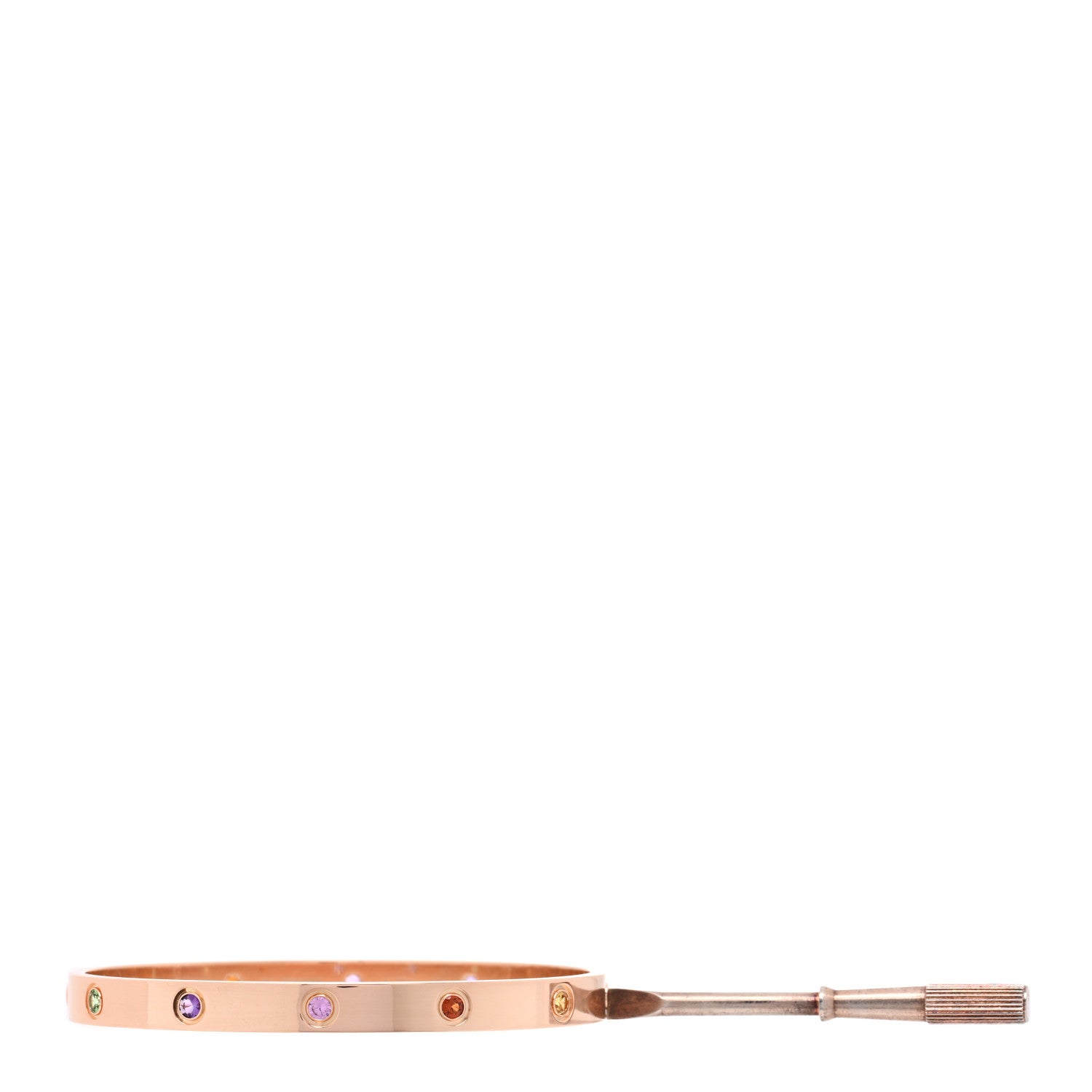 Cartier 18K Pink Gold Sapphire Garnet Amethyst LOVE Bracelet 19 14 of 16