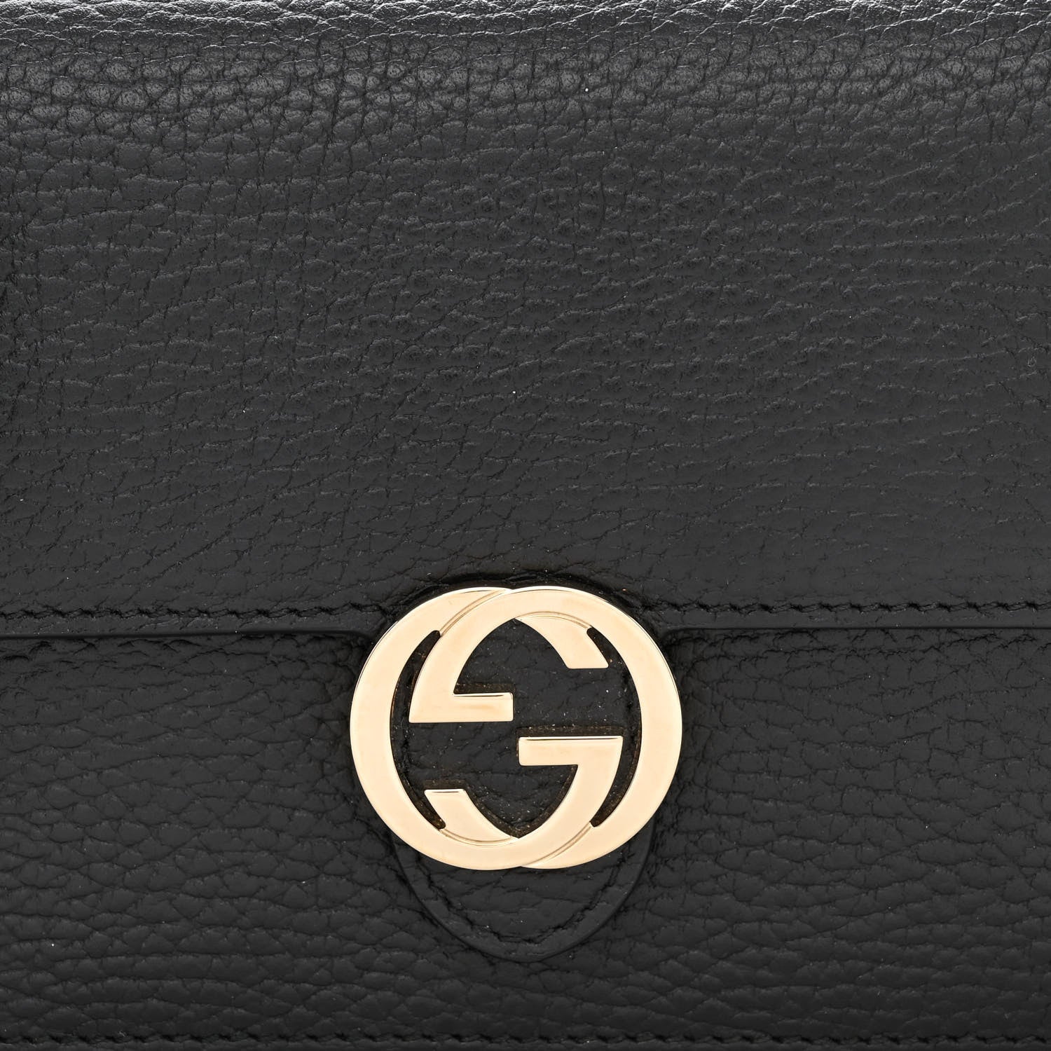 Gucci Dollar Calfskin Interlocking G Chain Wallet Black 8 of 10