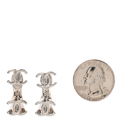 Chanel Metal CC Turnlock Drop Earrings Silver 2 of 6