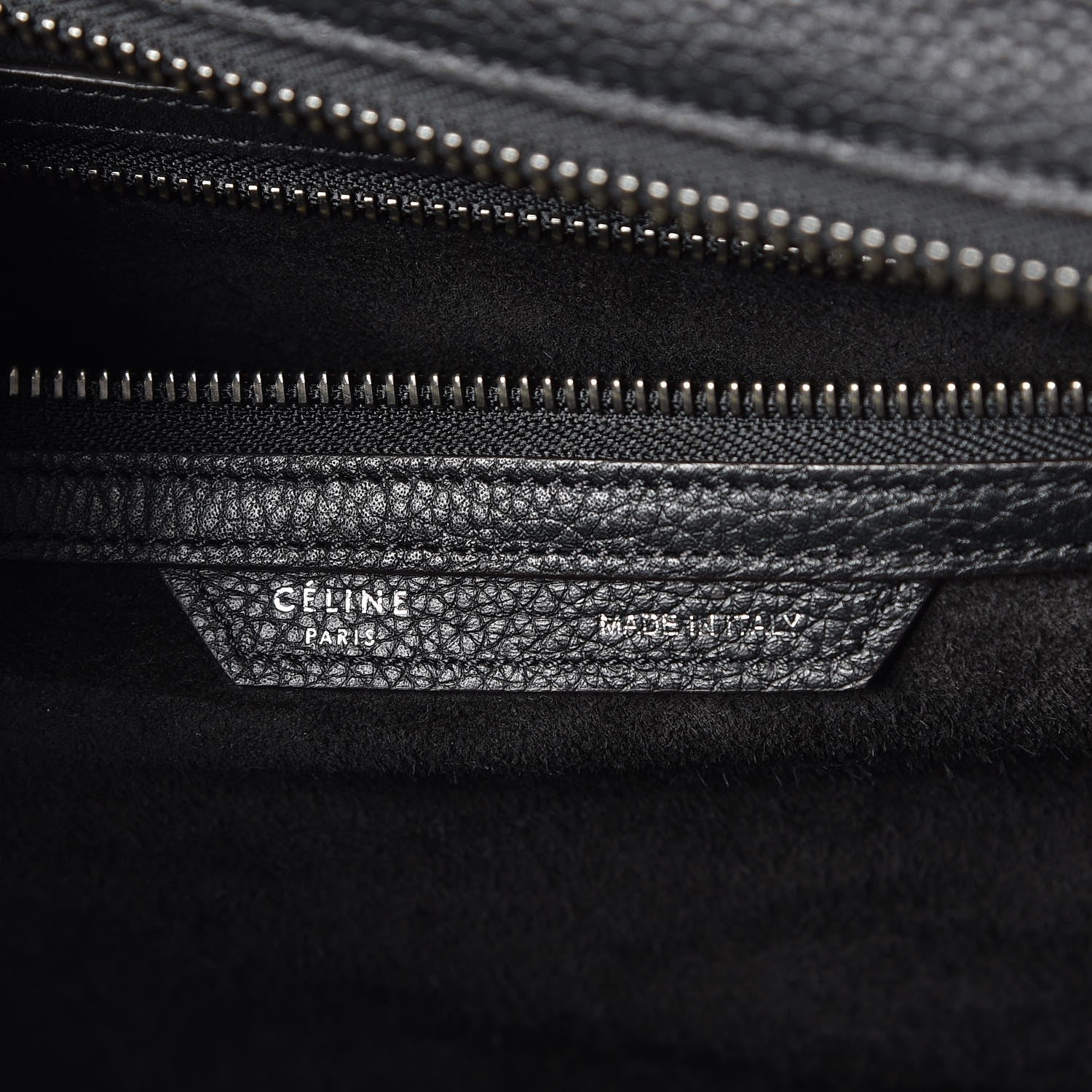 Celine Drummed Calfskin Mini Luggage Black 7 of 8