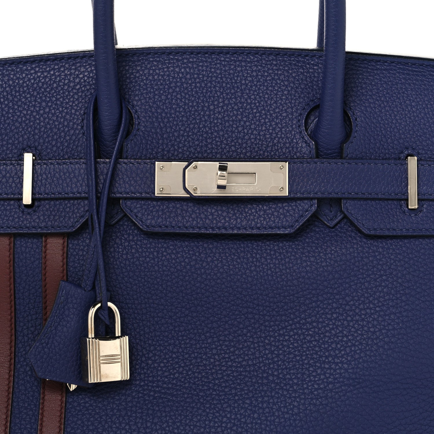 Hermes Togo Swift Officier Birkin 30 Bleu Encre Rouge H 8 of 13