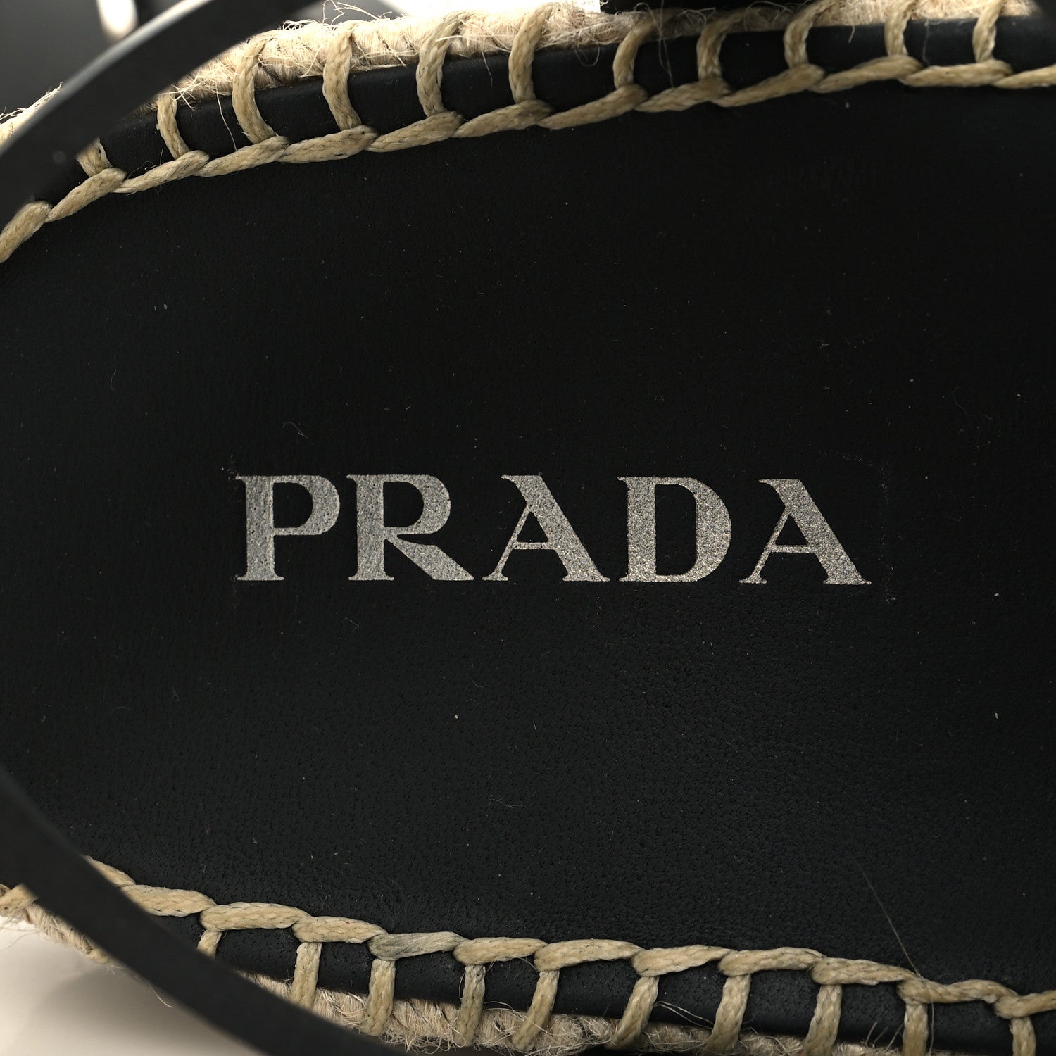 Prada Vitello Soft Rope Metal Triangle Cage Sandals 39 Black 8 of 8