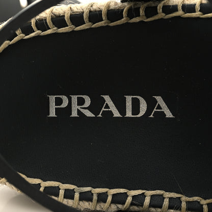 Prada Vitello Soft Rope Metal Triangle Cage Sandals 39 Black 8 of 8