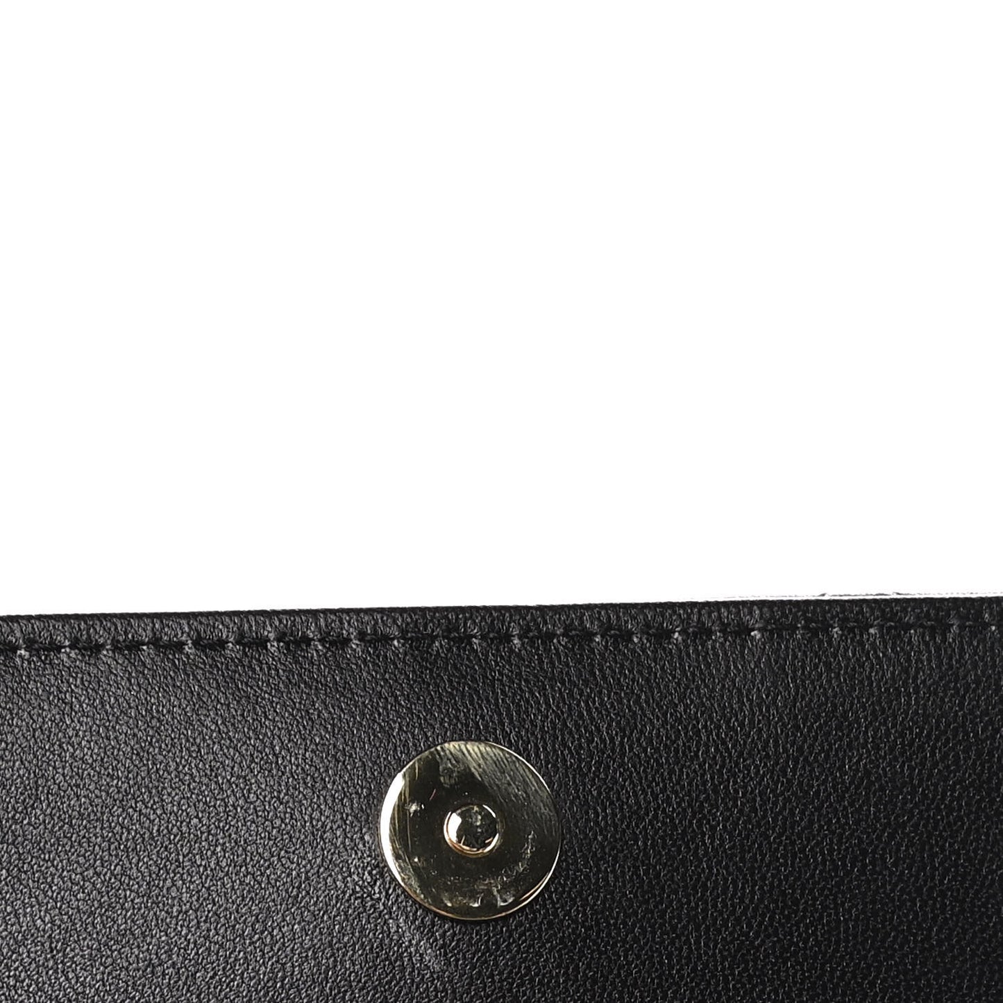 Lambskin Quilted CC Hook Card Holder Black