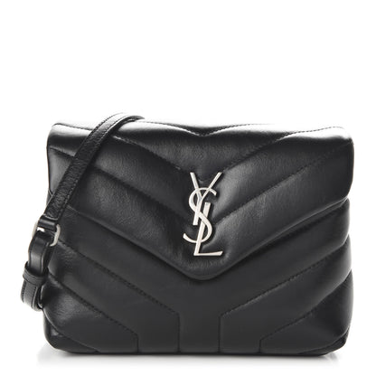 Saint Laurent Calfskin Y Quilted Monogram Toy Loulou Crossbody Bag Black 1 of 10
