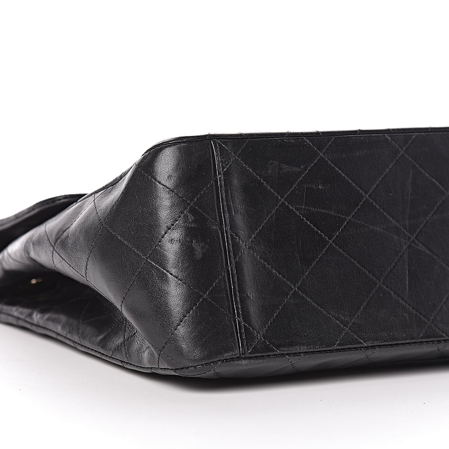 Lambskin Quilted XL Jumbo Single Flap Black