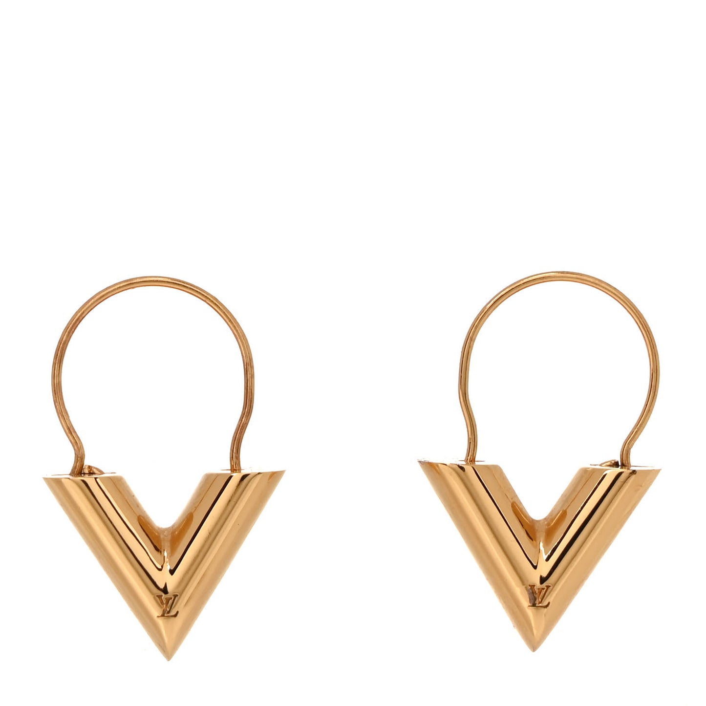 Brass Essential V Hoop Earrings Gold