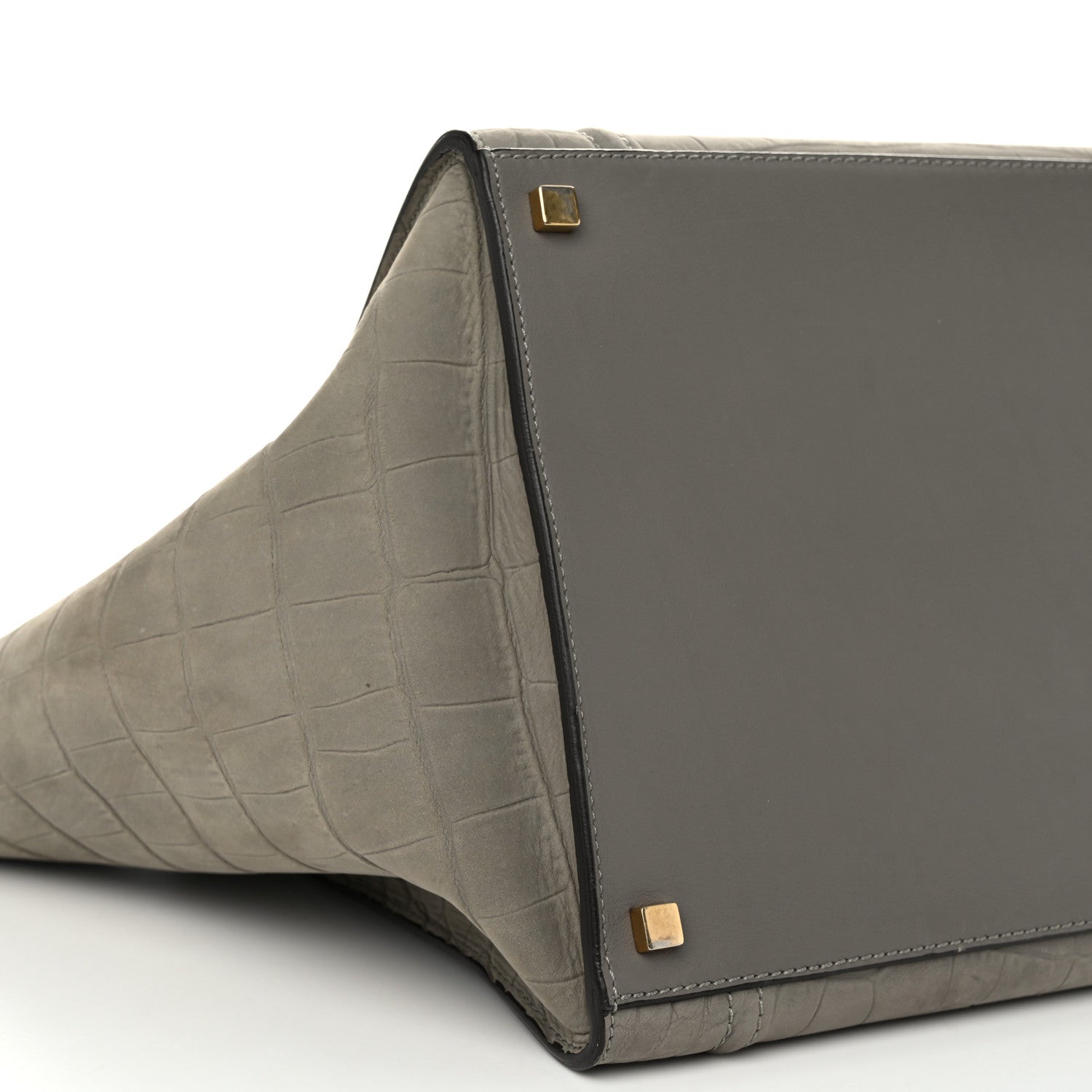 Celine Crocodile Embossed Nubuck Large Phantom Luggage Grey 9 of 10