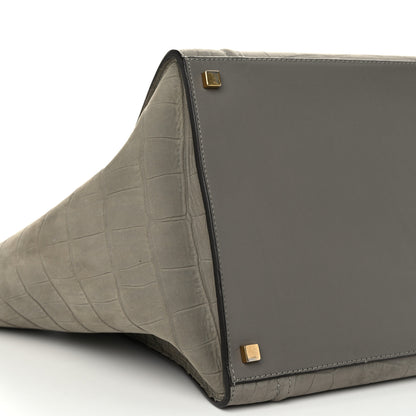 Celine Crocodile Embossed Nubuck Large Phantom Luggage Grey 9 of 10