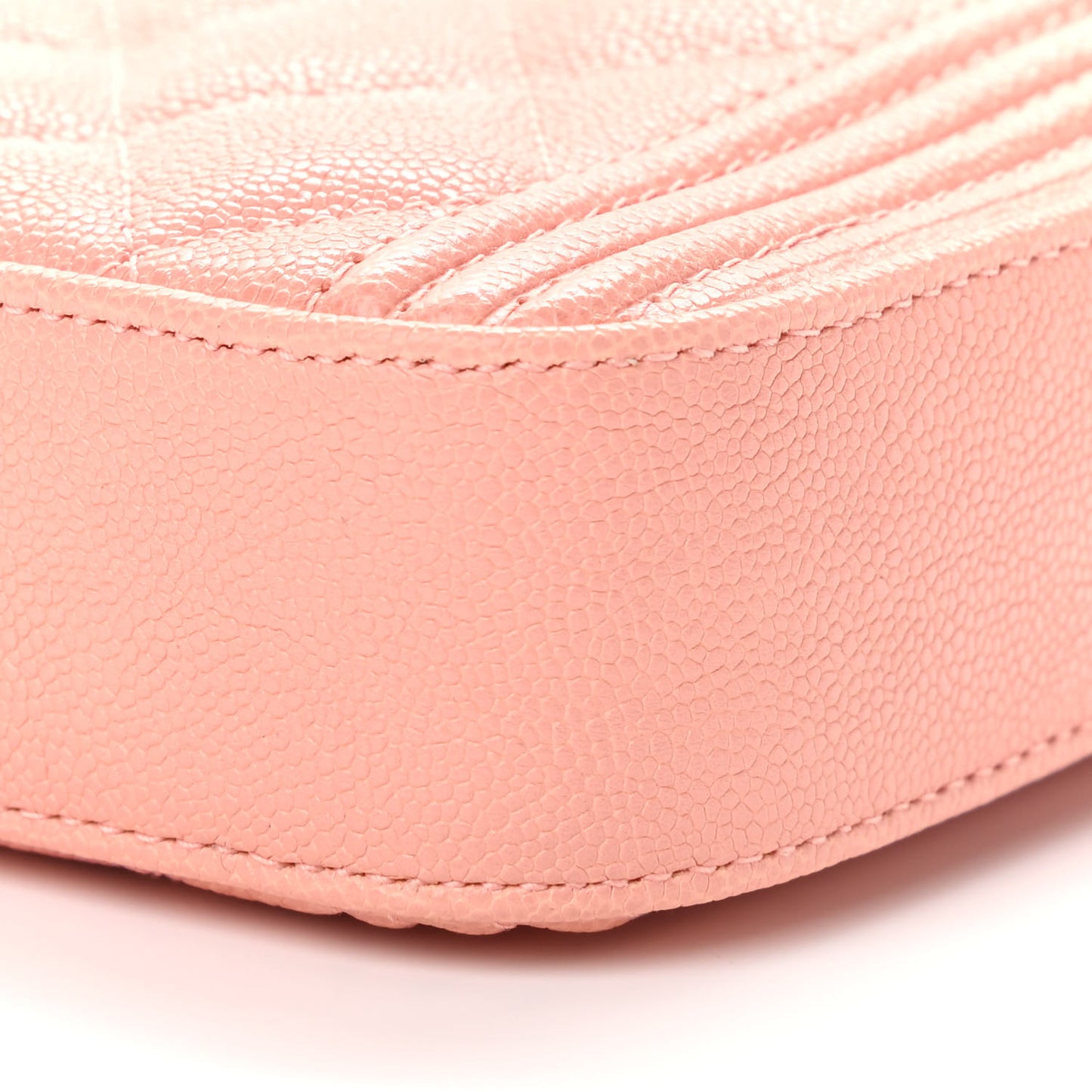 Caviar Quilted Small Boy Clutch With Chain Light Pink