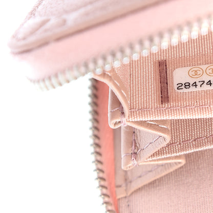 Chanel Goatskin Camellia Embossed Zip Coin Purse Light Pink 7 of 8