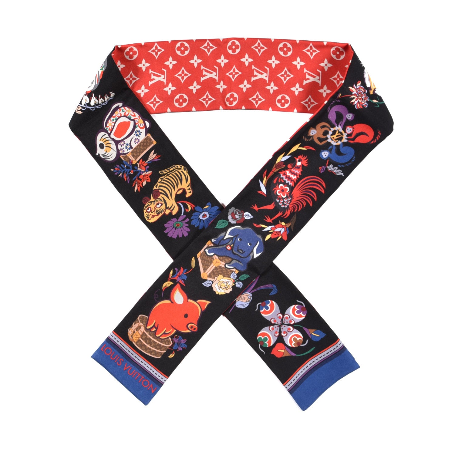 Louis Vuitton Silk Monogram Superstition Bandeau Black 1 of 4