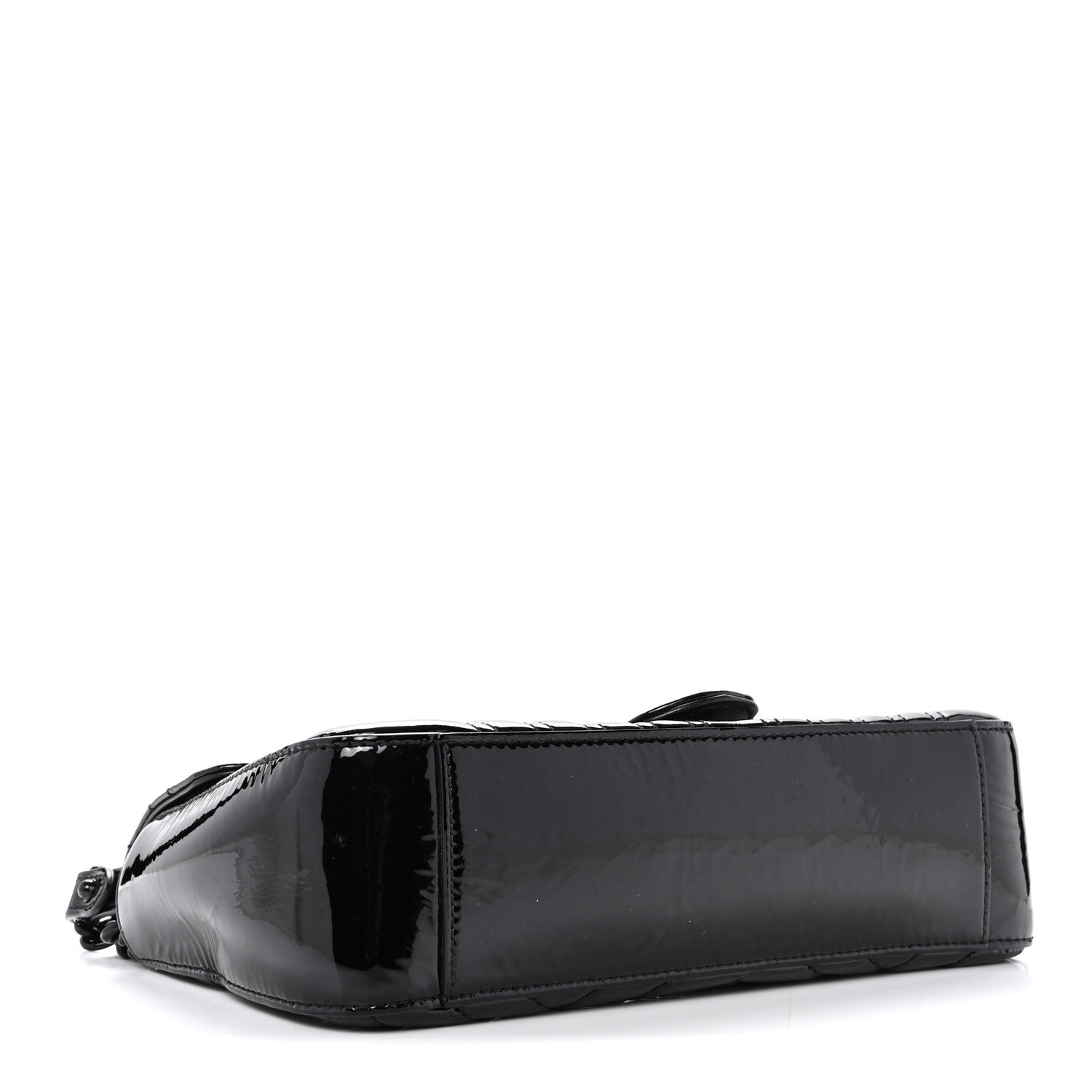 Gucci Patent Calfskin Matelasse Monochrome Small GG Marmont Shoulder Bag Black 4 of 11