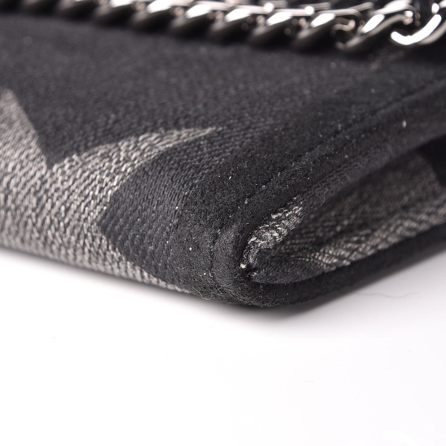 Denim Star Print Falabella Continental Flap Wallet Black