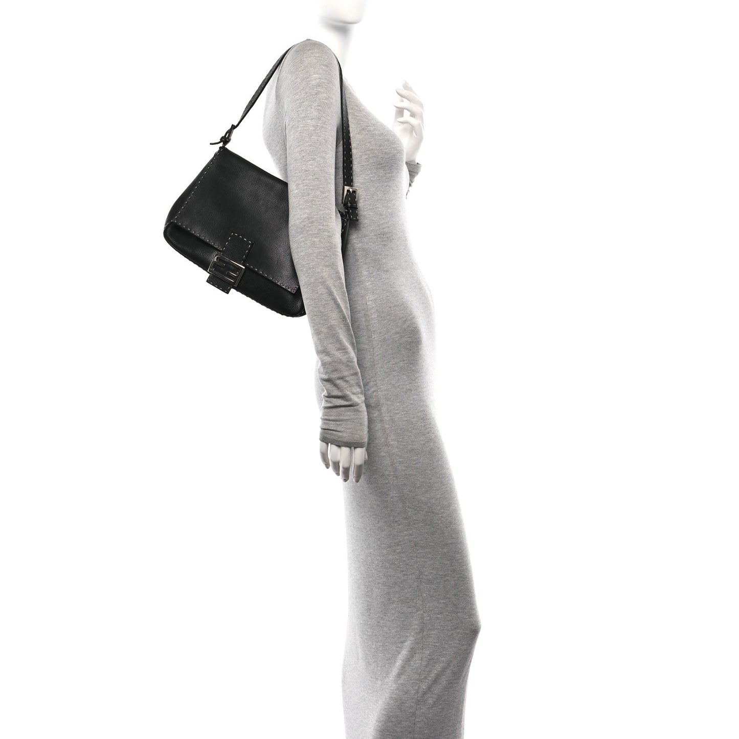 Calfskin Romano Selleria Forever Mama Baguette Black