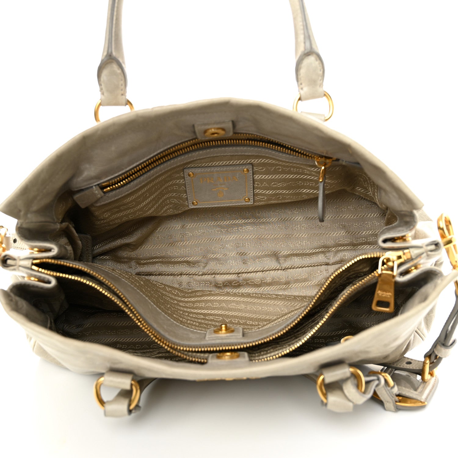 Prada Vitello Shine Shopping Satchel Nube 4 of 12