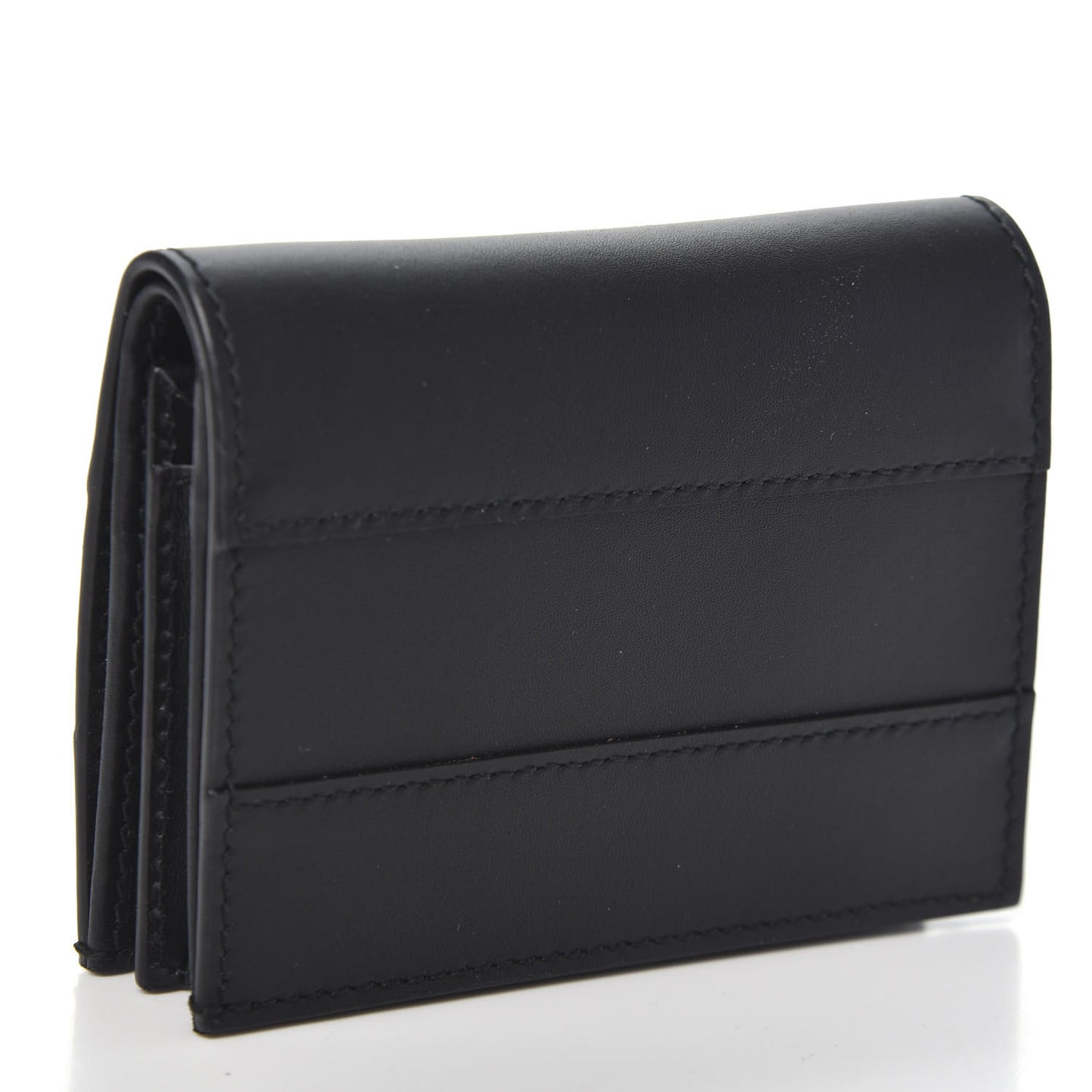Calfskin Queen Margaret Card Case Wallet Black
