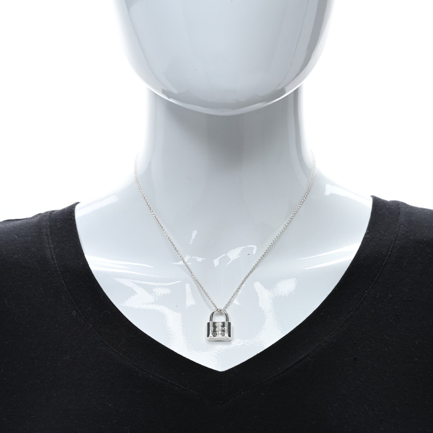 Sterling Silver 1837 Lock Charm Pendant Necklace