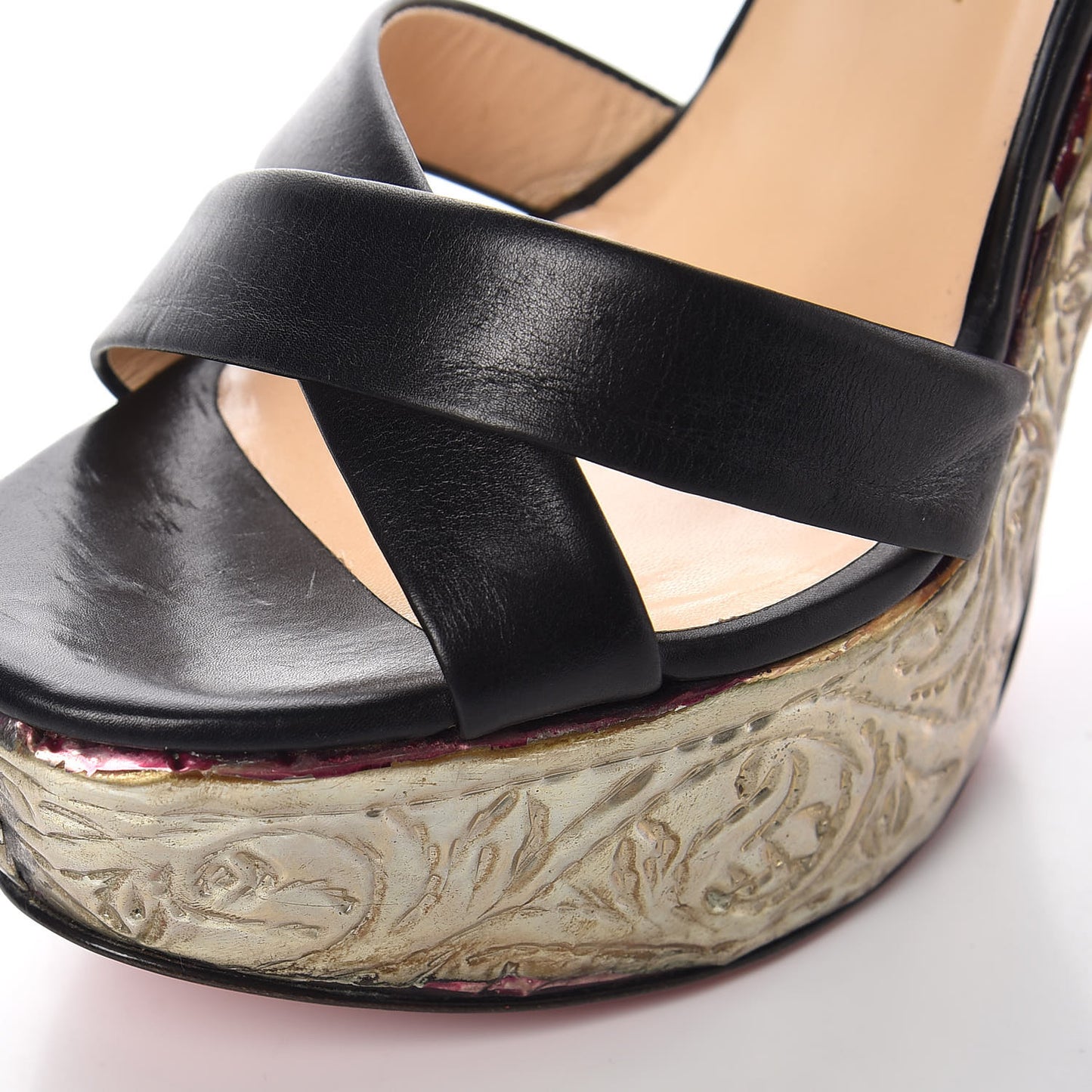 Nappa Metal 150 Platform Sandal 41 Black