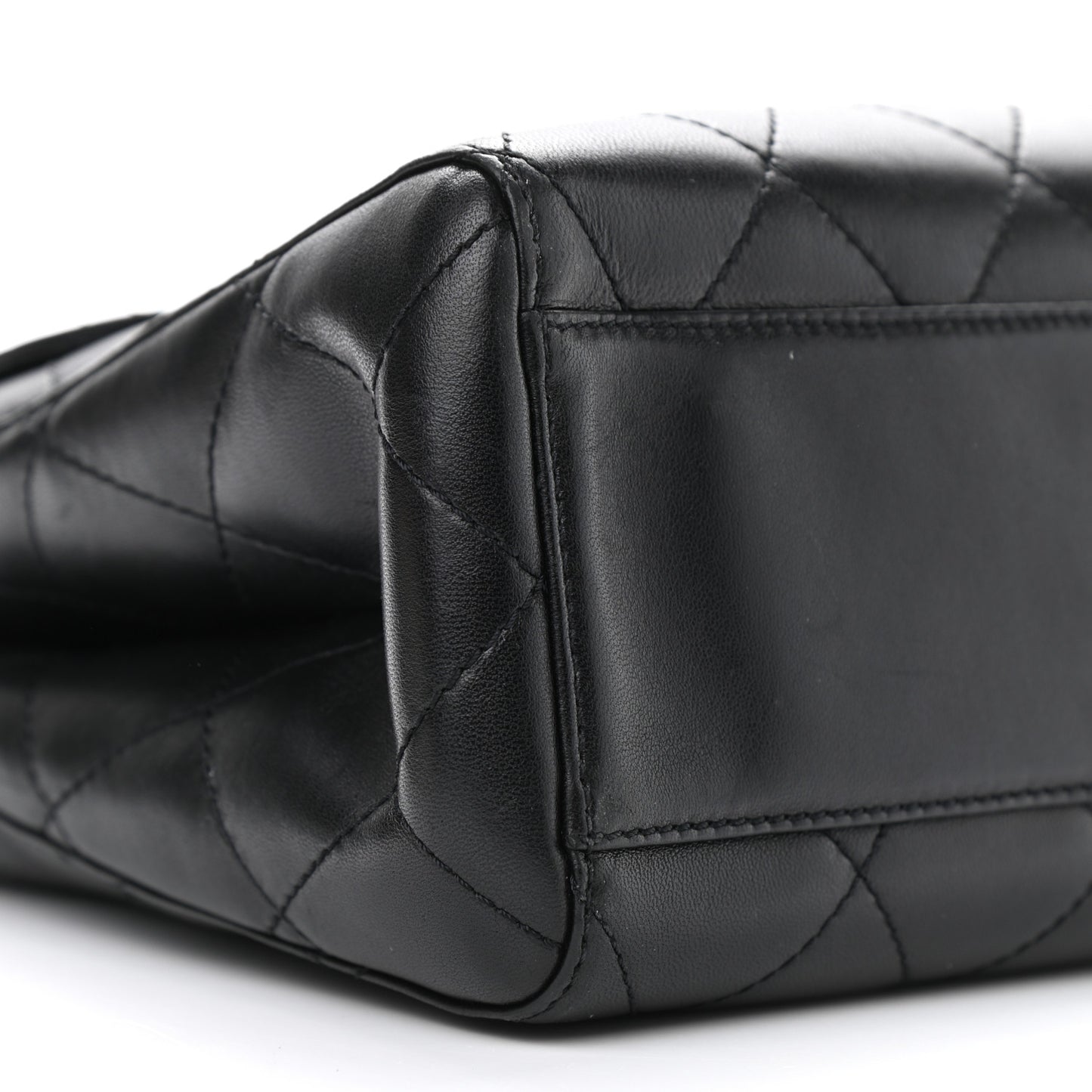 Lambskin Quilted Medium Kelly Flap Bag Black