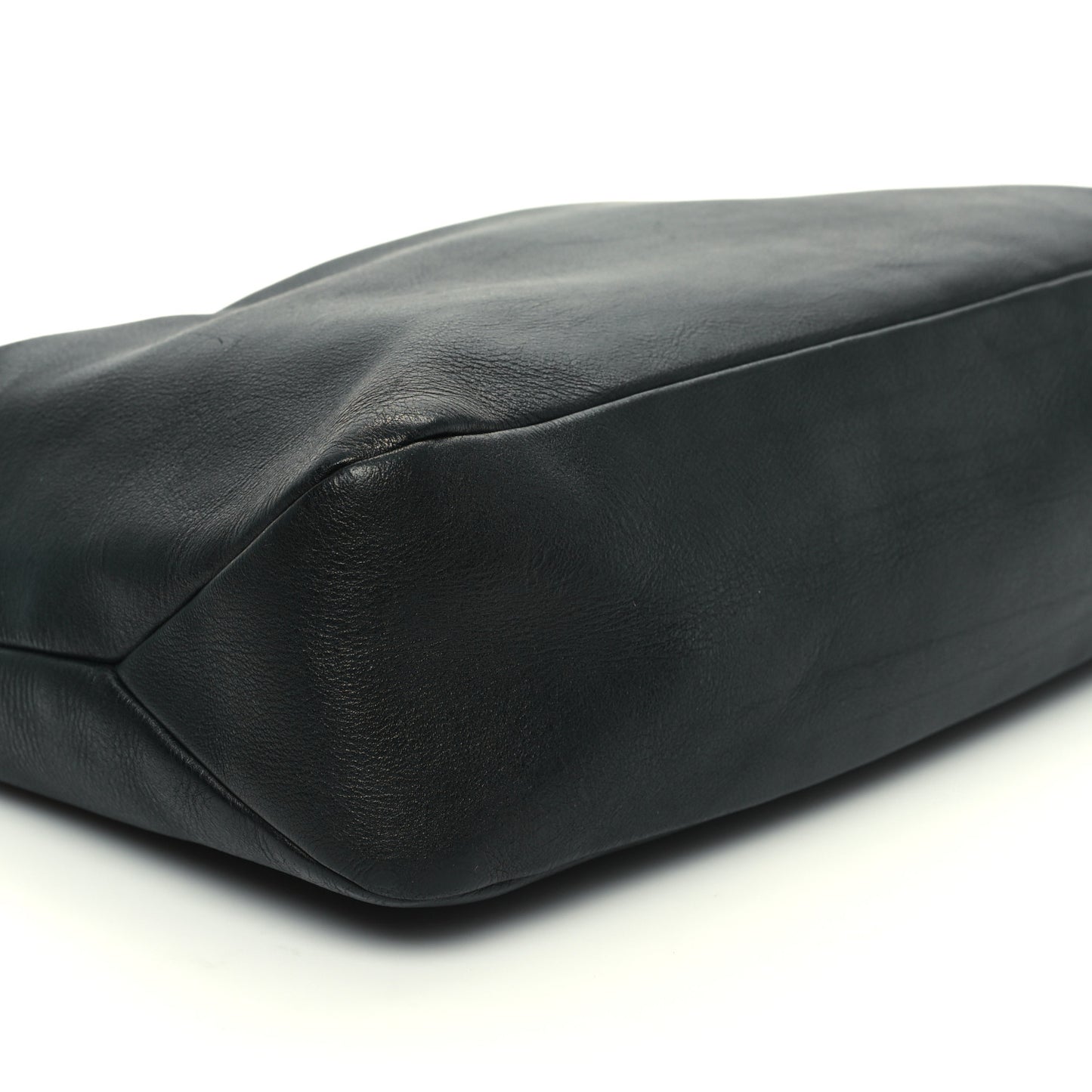 Calfskin Medium Horsebit Chain Hobo Black