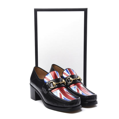 Gucci Lambskin Union Jack Horsebit Loafer Pumps 35.5 Black 12 of 12