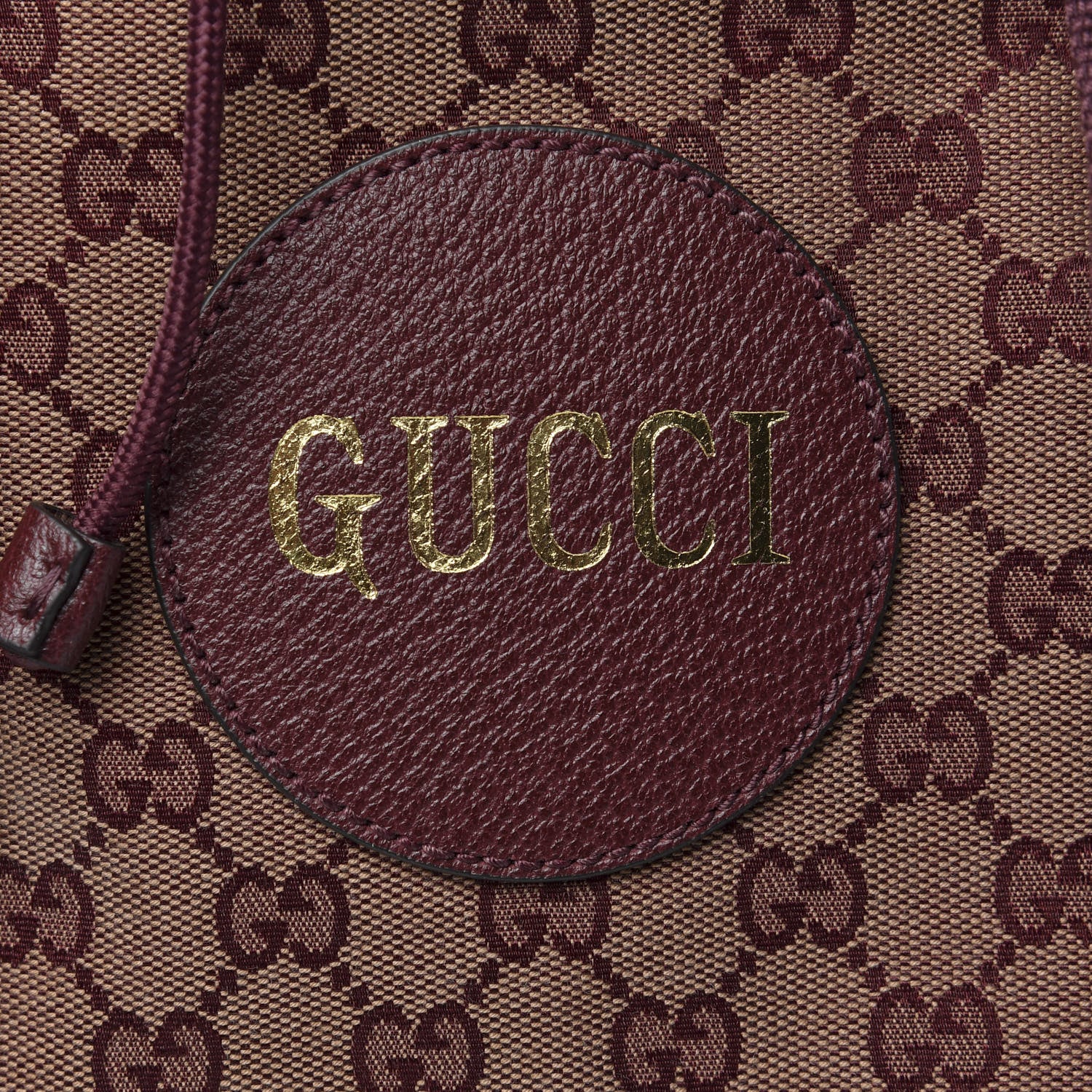 Gucci GG Monogram Script Logo Large Double Pocket Backpack Sahara Rubino Bordeaux 10 of 10