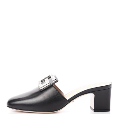 Gucci Malaga Kid Crystal Square G Madelyn Mules 39 Black 1 of 7