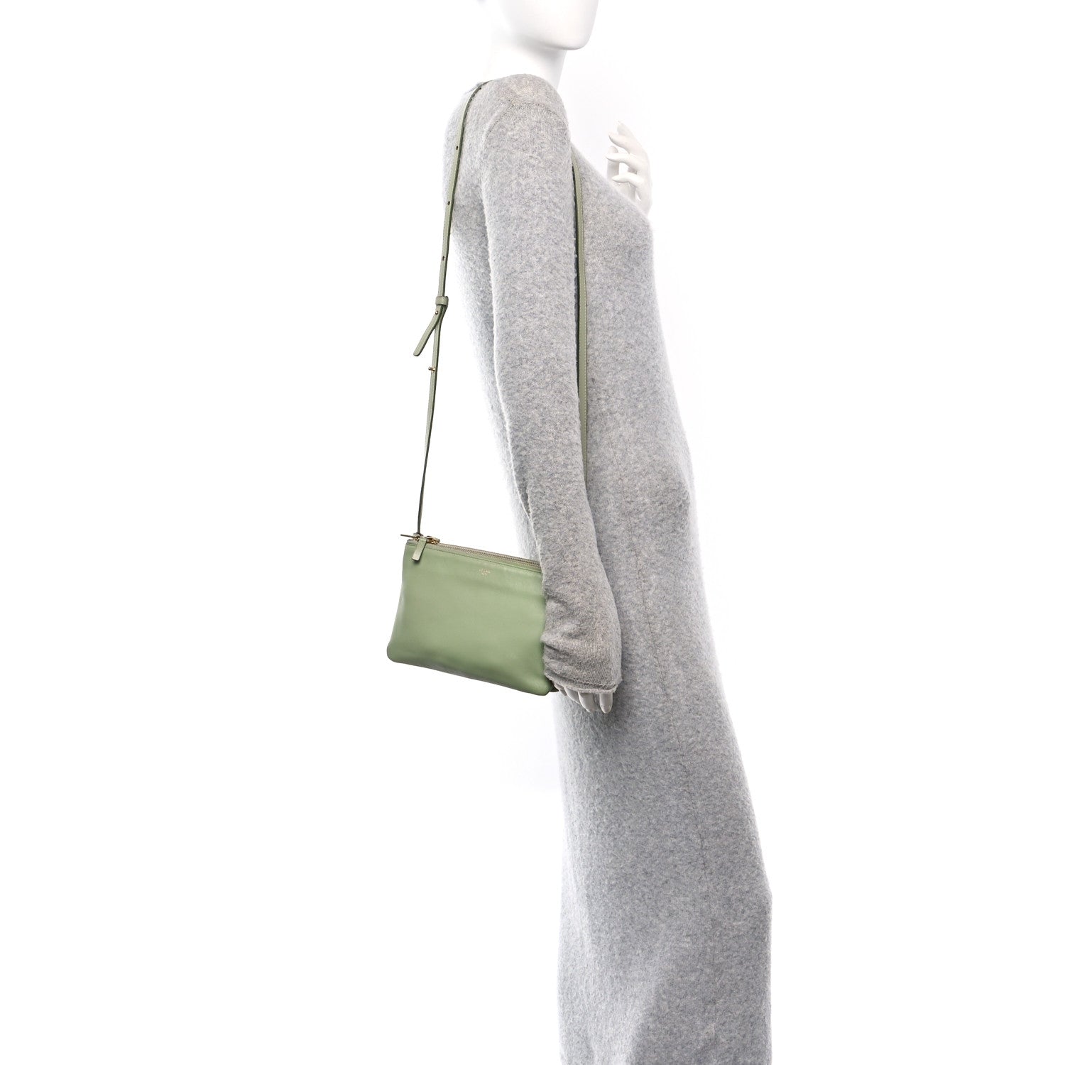 Celine Lambskin Small Trio Crossbody Bag Pistachio 2 of 10