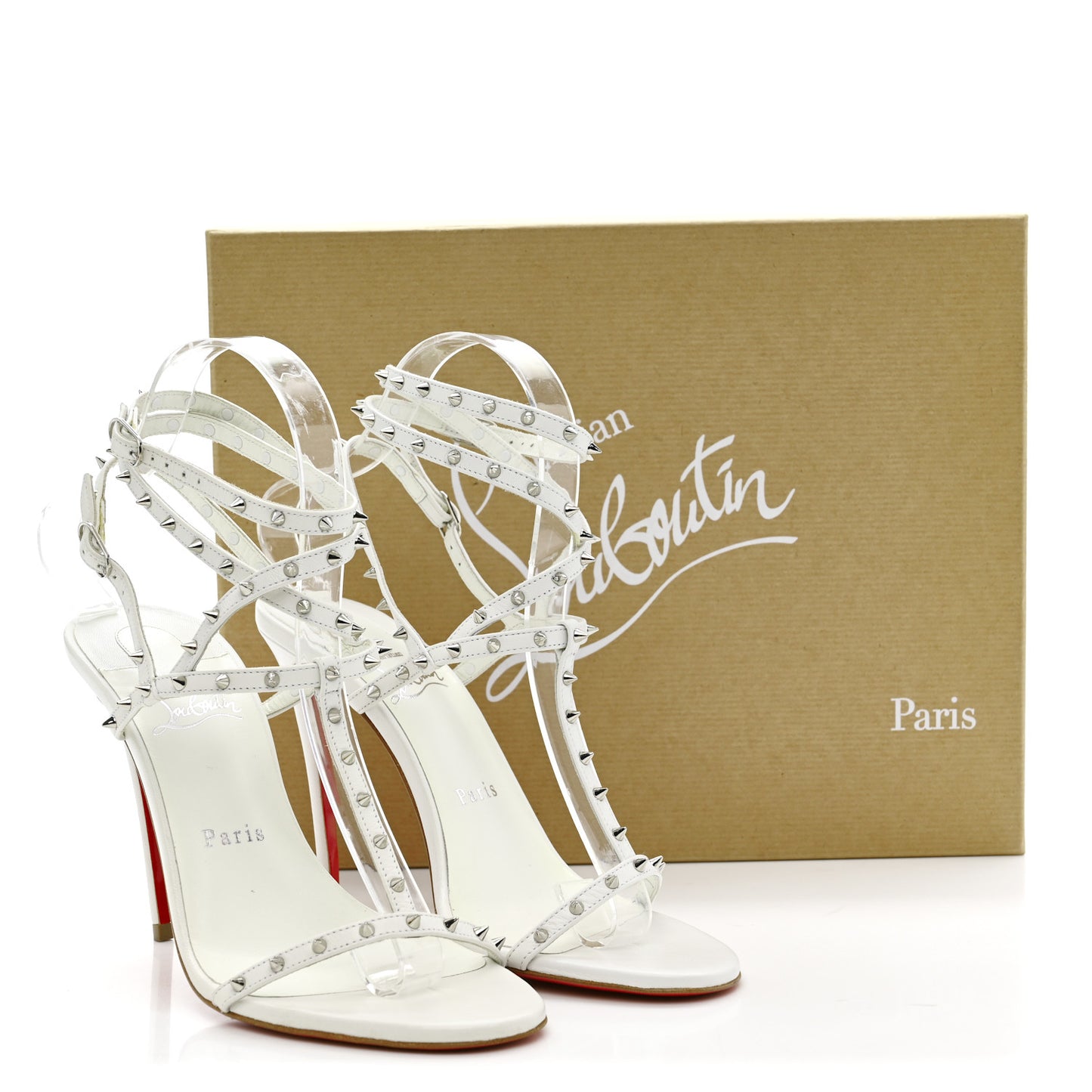 Nappa Bombina Spikes 100 Sandals 37.5 White
