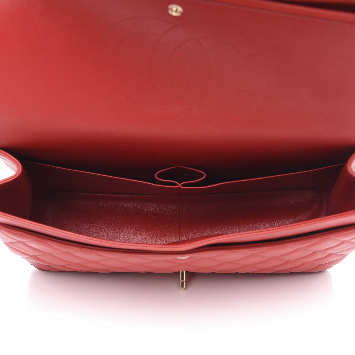 Chanel Lambskin Quilted Maxi Double Flap Red 5 of 18