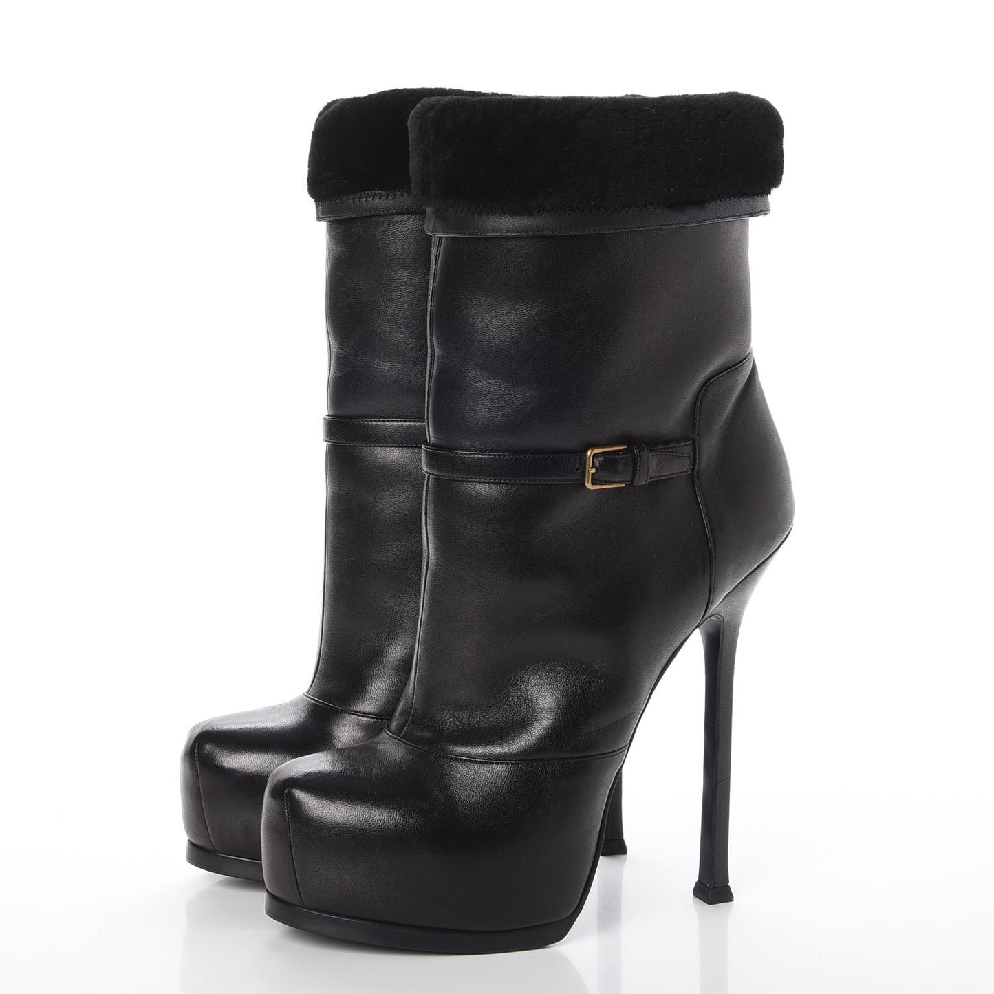 Nappa Shearling Tribtoo 105 Platform Boots Black