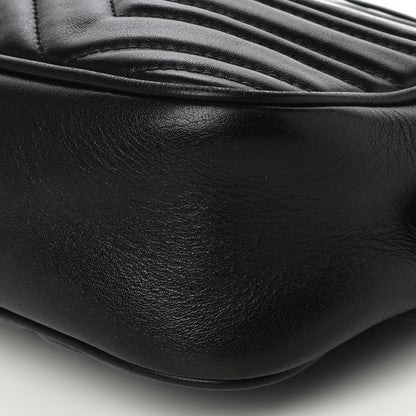 Gucci Calfskin Matelasse Small GG Marmont Chain Shoulder Bag Black 10 of 17