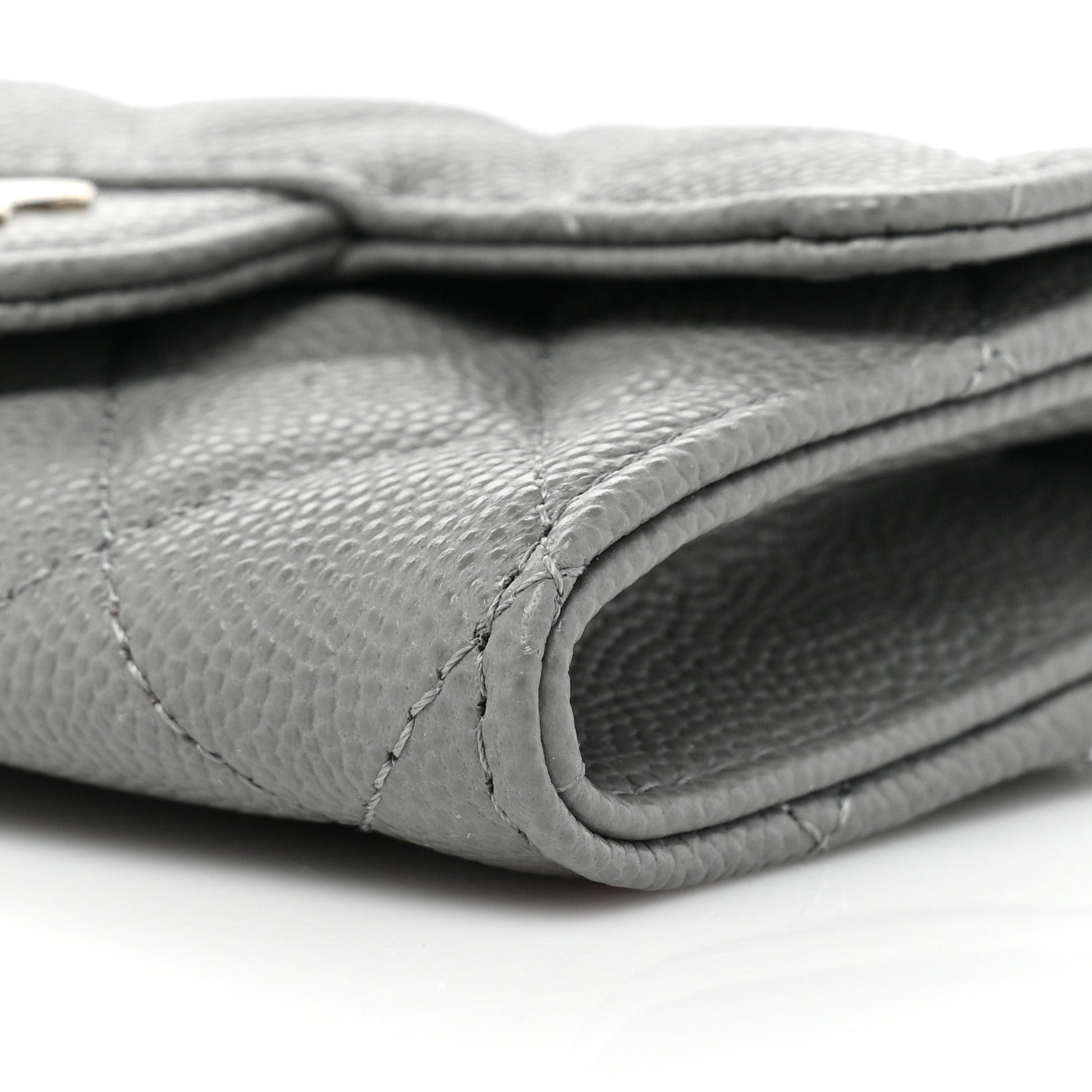 Chanel Caviar Quilted Flap Card Holder Wallet Dark Grey 9 of 9