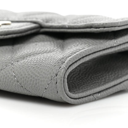 Chanel Caviar Quilted Flap Card Holder Wallet Dark Grey 9 of 9